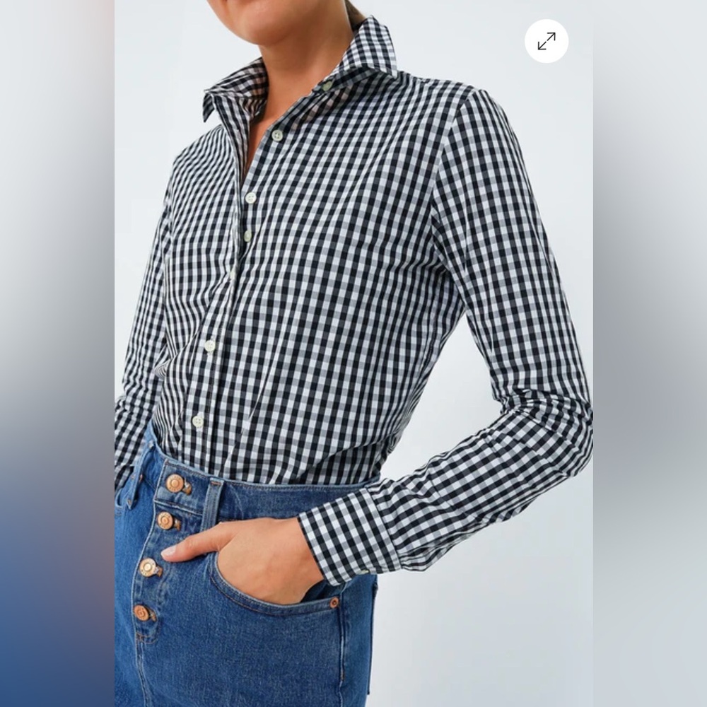 The Shirt by Rochelle Behrens Black and White Checkered Button Down